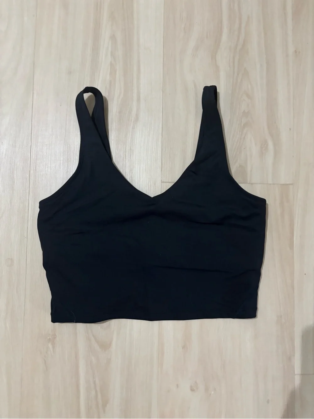 Black V-Neck Seamless Bralette Crop Top
